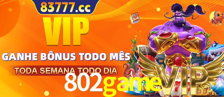 Banner promocional do 802game oferecendo 100% de recompensas adicionais contínuas para quem fizer o login diário (Daily sign-in), com um mascote de coelho.