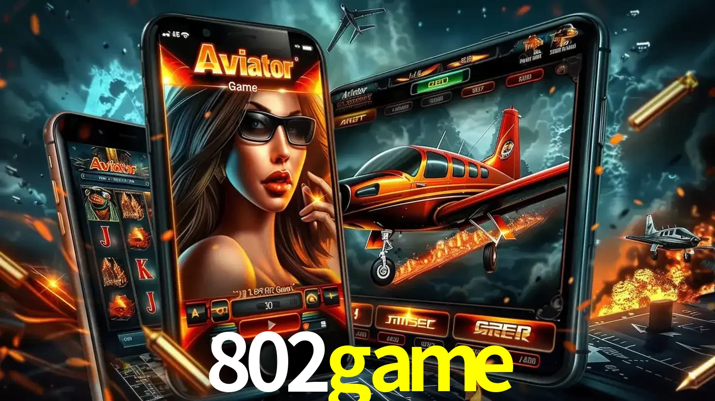 O popular jogo de apostas Aviator exibido em vários celulares e tablets, mostrando a interface emocionante e a ação de voo disponíveis para jogar agora no 802game.